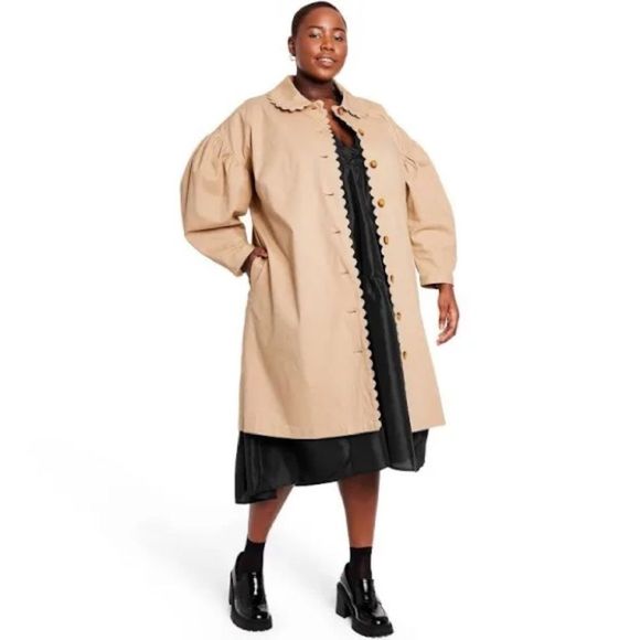Kika Vargas Jackets & Blazers - [KIKA VARGAS X TARGET] Scalloped Edge Trench Coat - Size 2X